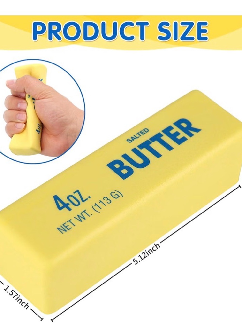Butter Yellow Salted Butter Stress Toy Party Favor